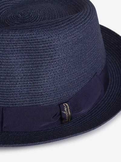Shop Borsalino Jules Hemp Hat In Navy