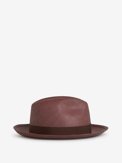 Shop Borsalino Straw Panama Hat In Marró