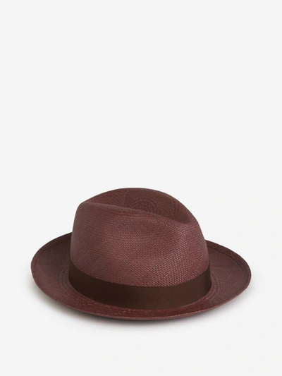 Shop Borsalino Straw Panama Hat In Marró