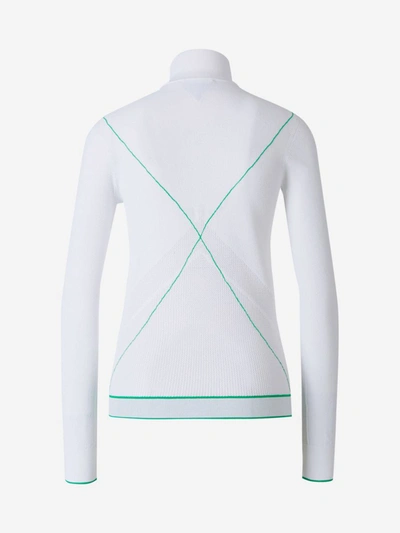 Shop Bottega Veneta Lightweight Viscose Sweater In White And Green