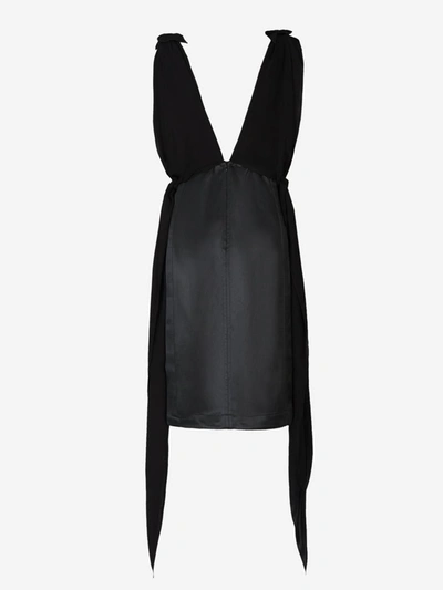 Shop Bottega Veneta Mini Silk Dress In Black