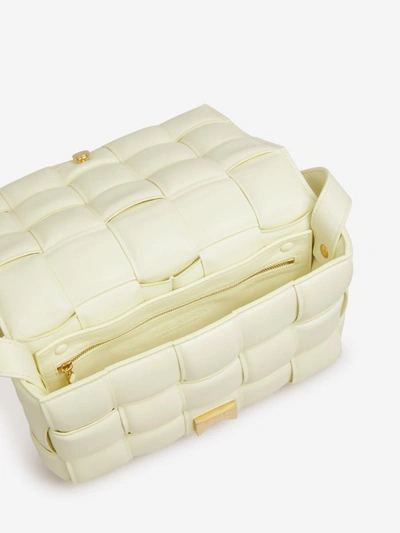 Shop Bottega Veneta Padded Cassette Bag In Cream