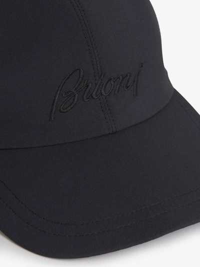 Shop Brioni Embroidered Logo Cap In Negre