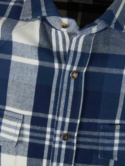 Shop Brunello Cucinelli Checked Cotton Shirt In Blau Marí