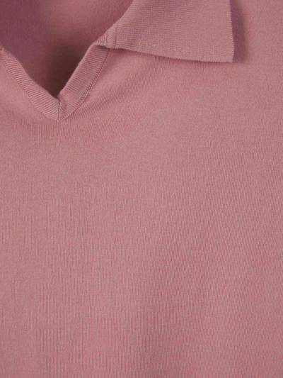 Shop Brunello Cucinelli Cotton Knit Polo In Rosa Envellit