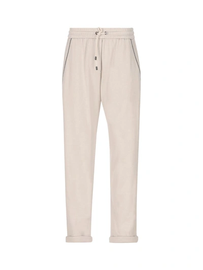 Shop Brunello Cucinelli Trousers In Warm White