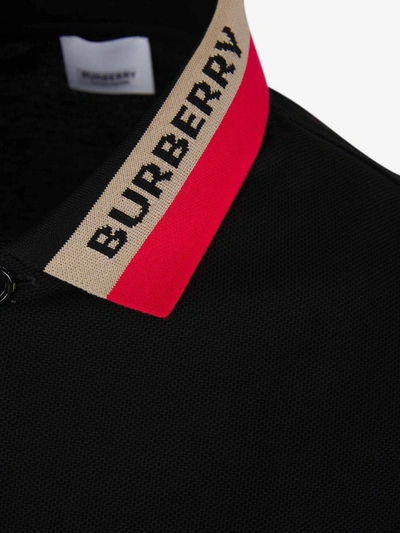Shop Burberry Logo Piqué Polo In Negre
