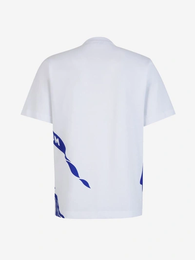Shop Burberry Printed Cotton T-shirt In Contrast Print On The Front