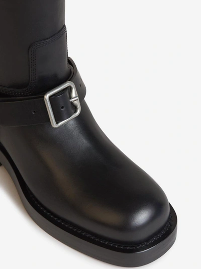 Shop Burberry Smooth Leather Boots In Leather Upper