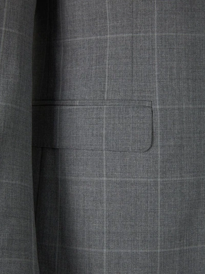 Shop Canali Check Motif Suit In Light Grey
