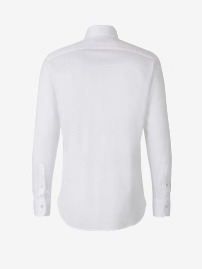 Shop Canali Cotton Knit Shirt In White