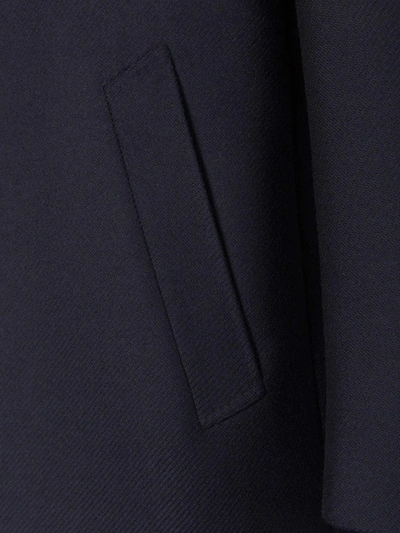 Shop Canali Herringbone Wool Coat In Night Blue