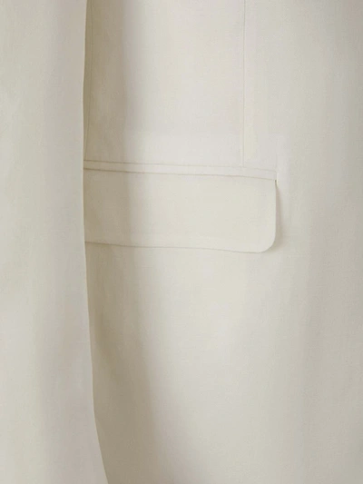 Shop Canali Linen And Silk Blazer In White