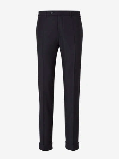 Shop Canali Straight Wool Suit In Black