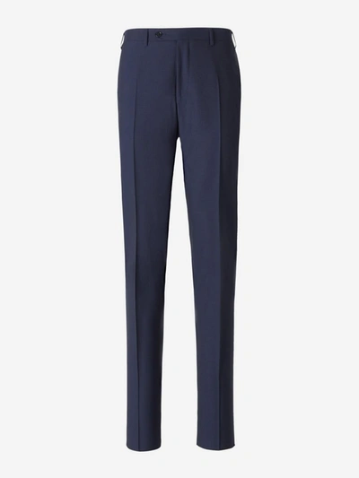 Shop Canali Wool Milano Suit In Navy