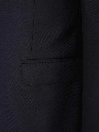 Shop Canali Wool Straight Suit In Night Blue