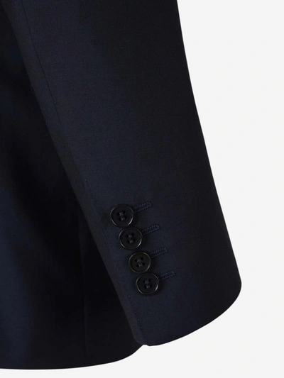 Shop Canali Wool Suit In Midnight Blue