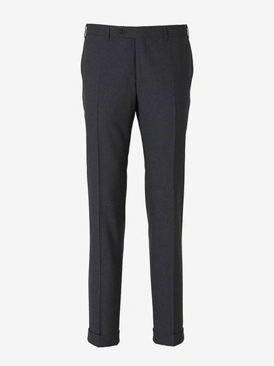 Shop Canali Wool Suit In Dark Grey