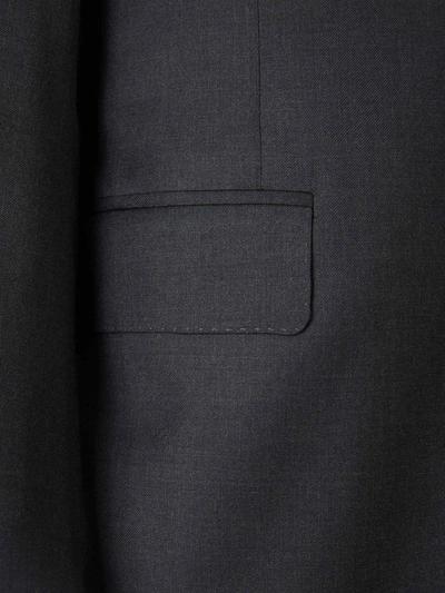 Shop Canali Wool Suit In Charcoal Gray