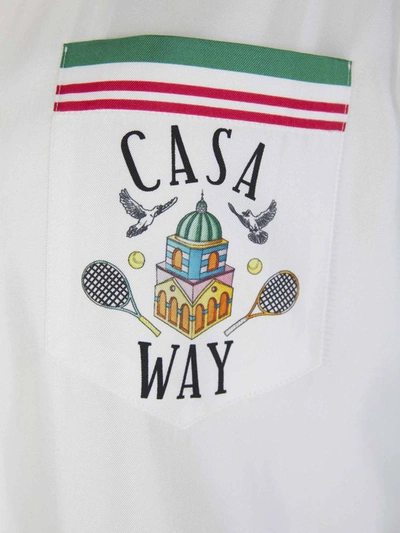 Shop Casablanca Logo Silk Shirt In Silk Twill