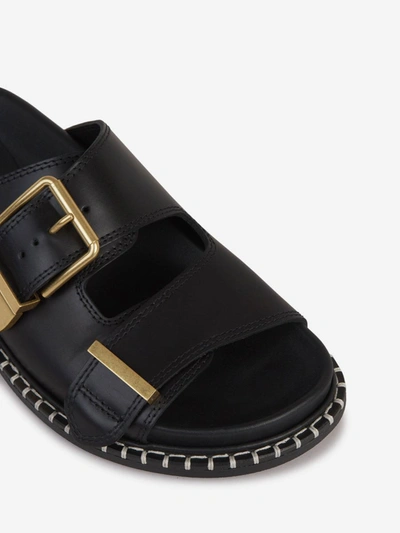 Shop Chloé Buckles Leather Sandals In Negre