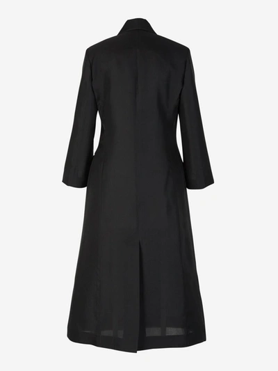 Shop Chloé X Atelier Jolie Long Silk Coat In Negre