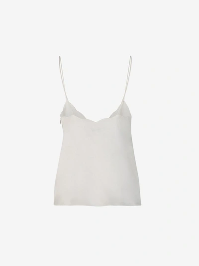 Shop Chloé X Atelier Jolie Straps Silk Top In Blanc