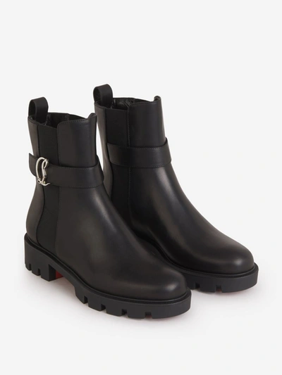 Shop Christian Louboutin Leather Chelsea Boots In Negre