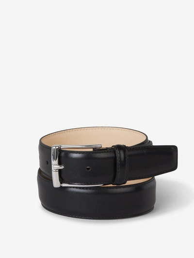 Shop Crockett & Jones Fine Leather Belt In Black