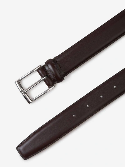 Shop Crockett & Jones Fine Leather Belt In Brown