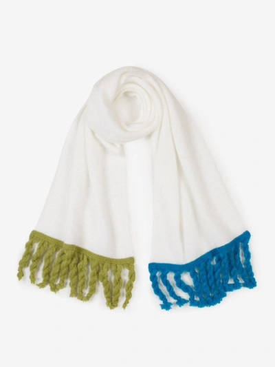 Shop Dorothee Schumacher Fringed Wool Scarf In Ivory