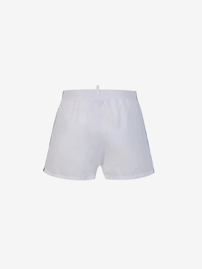 Shop Dsquared2 Logo Boxer Swimsuit In Blanc