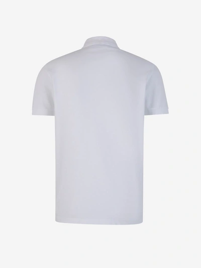 Shop Dsquared2 Patch Piquet Polo In Blanc