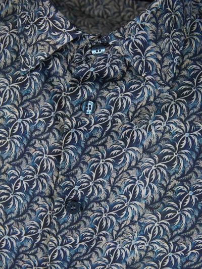 Shop Etro Coconut Tree Cotton Shirt In Blau Marí