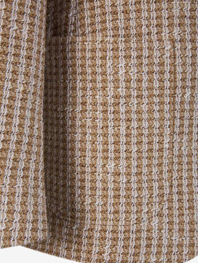 Shop Etro Cotton Knit Blazer In Taupe