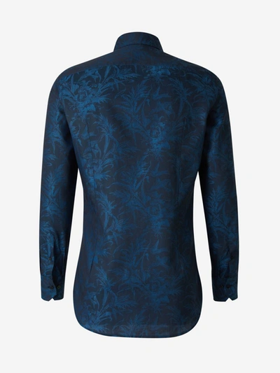 Shop Etro Floral Motif Shirt In Blau Marí