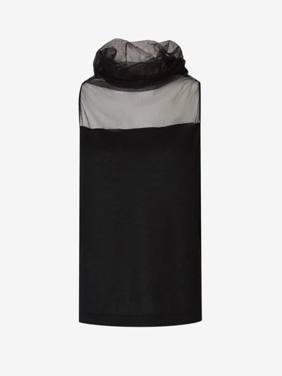 Shop Fabiana Filippi Semi-transparent Knit Top In Negre