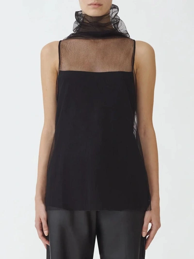 Shop Fabiana Filippi Semi-transparent Knit Top In Negre