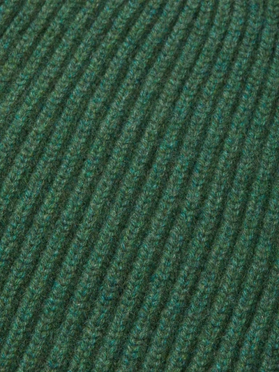 Shop Fedeli Cashmere Knit Beanie In Green