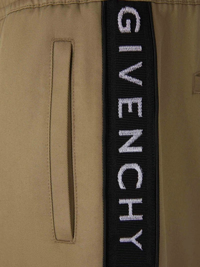 Shop Givenchy Bermuda Stripes Logo In Army Green