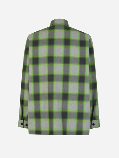 Shop Givenchy Checkered Motif Shirt In Verd
