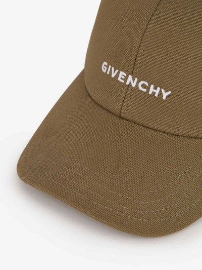Shop Givenchy Contrast Logo Cap In Mititary Green