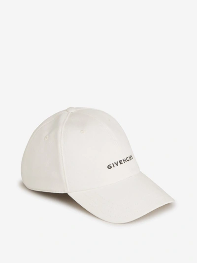 Shop Givenchy Cotton Logo Cap In Blanc