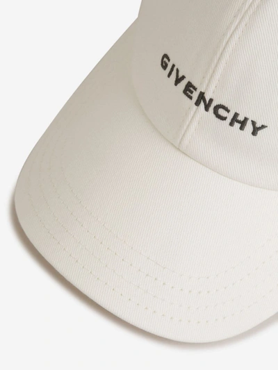 Shop Givenchy Cotton Logo Cap In Blanc