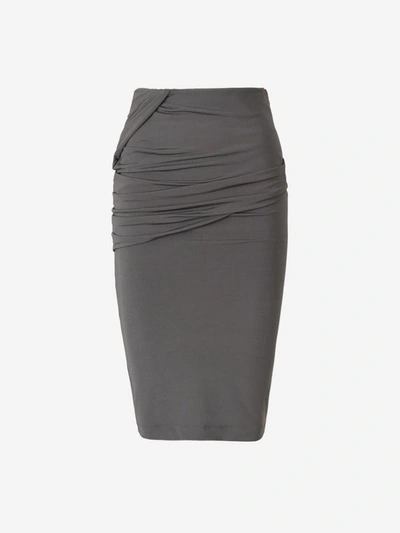 Shop Givenchy Draped Mini Skirt In Dark Gray