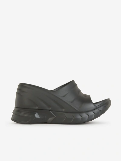 Shop Givenchy Engraved Marshmallow Sandals In Negre