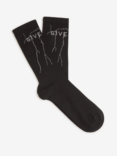 Shop Givenchy Knit Logo Socks In Negre