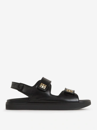 Shop Givenchy Leather Strap Sandals In Negre