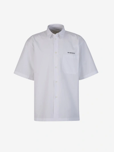 Shop Givenchy Logo Cotton Shirt In Blanc