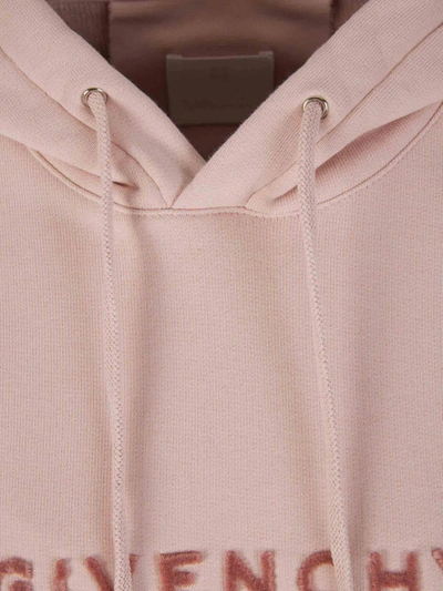 Shop Givenchy Logo Hood Sweatshirt In Rosa Pal